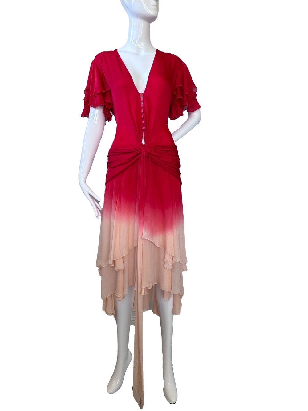 Roberto Cavalli 2006 silk ombre dress